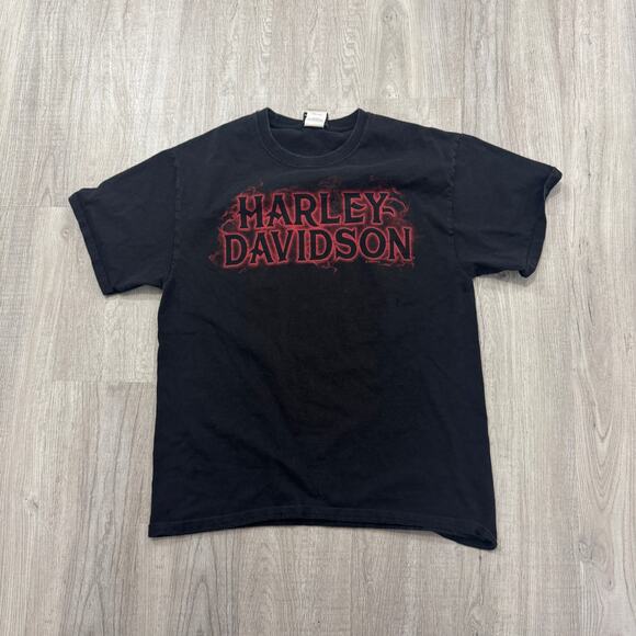 Harley Davidson Shirt Men's Medium Black Miami Florida Flame Biker Motorcycle - Picture 1 of 9
